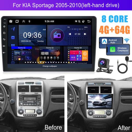 2DIN Android Auto Radio – Car Radio – Multimedia Systeem – Touchscreen Autoradio – Navigatiesysteem – 9 Inch HD Display – Draadloze CarPlay & Achteruitrijcamera