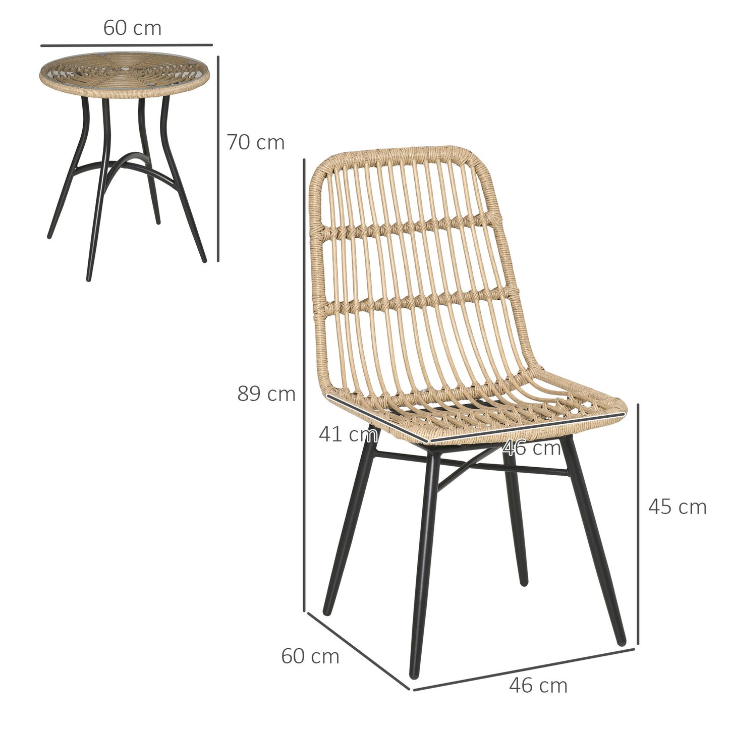 Tuinset – Tuinmeubelset – Zitgroep – Diningset – Balkonset – Poly Rattan – 5-delig – Weerbestendig Met Glasplaat