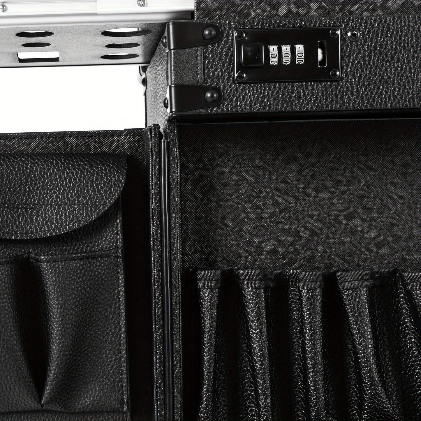 Make-up Trolley – Make-up Koffer – Beauty Case – Cosmetica Organizer – Salon Trolley – Zwarte Make-up Koffer – Duurzaam PU Materiaal – 4 Zwenkwieltjes Voor Makkelijk Verplaatsen