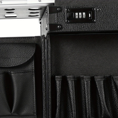 Make-up Trolley – Make-up Koffer – Beauty Case – Cosmetica Organizer – Salon Trolley – Zwarte Make-up Koffer – Duurzaam PU Materiaal – 4 Zwenkwieltjes Voor Makkelijk Verplaatsen