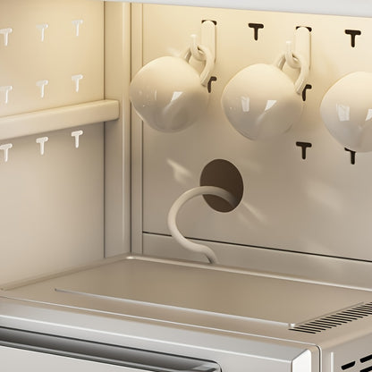 Keukenkast – Opbergkast – Buffetkast – Magnetronkast – Koffiebarkast – Gietijzer – Verstelbare Planken – Modern Zwart
