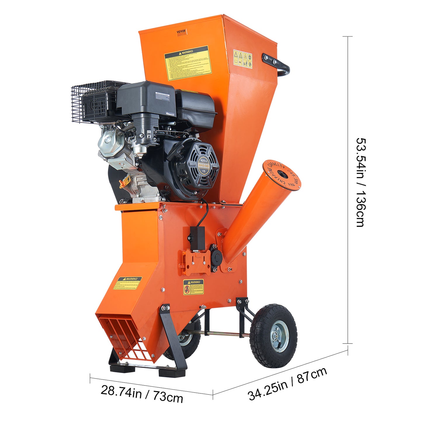 Houtversnipperaar – Tuinafvalversnipperaar – Takkenversnipperaar – Houtsnipperaar – Mulchversnipperaar – Benzine 420cc Motor – Groot Invoerkanaal 17 cm