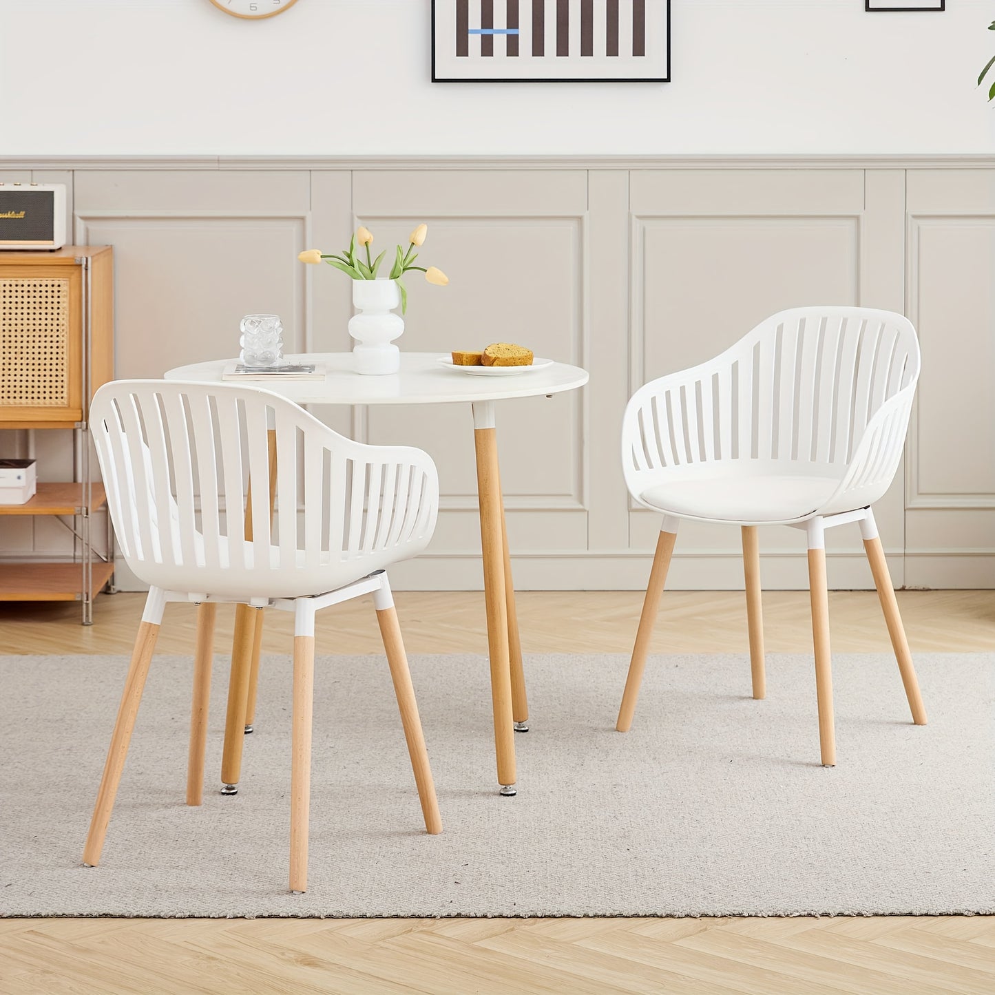 Eetkamerstoel – Eetkamerstoelen – Kuipstoelen – Keukenstoel – Stoel – PU Kunstleer – Beukenhouten Poten – Ergonomisch Comfort – Uitneembare Kussens