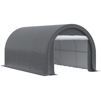 Carport – Garage – Afdak – Tent – Overkapping – Grijs – Gegalvaniseerd Stalen Frame – Waterdicht PE Zeildoek 190 g/m²