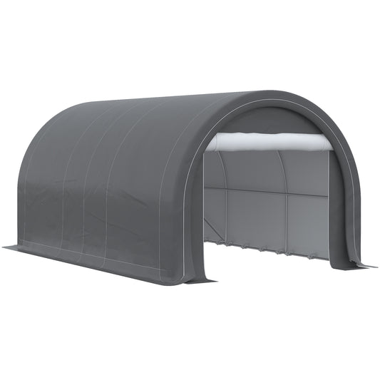 Carport – Garage – Afdak – Tent – Overkapping – Grijs – Gegalvaniseerd Stalen Frame – Waterdicht PE Zeildoek 190 g/m²