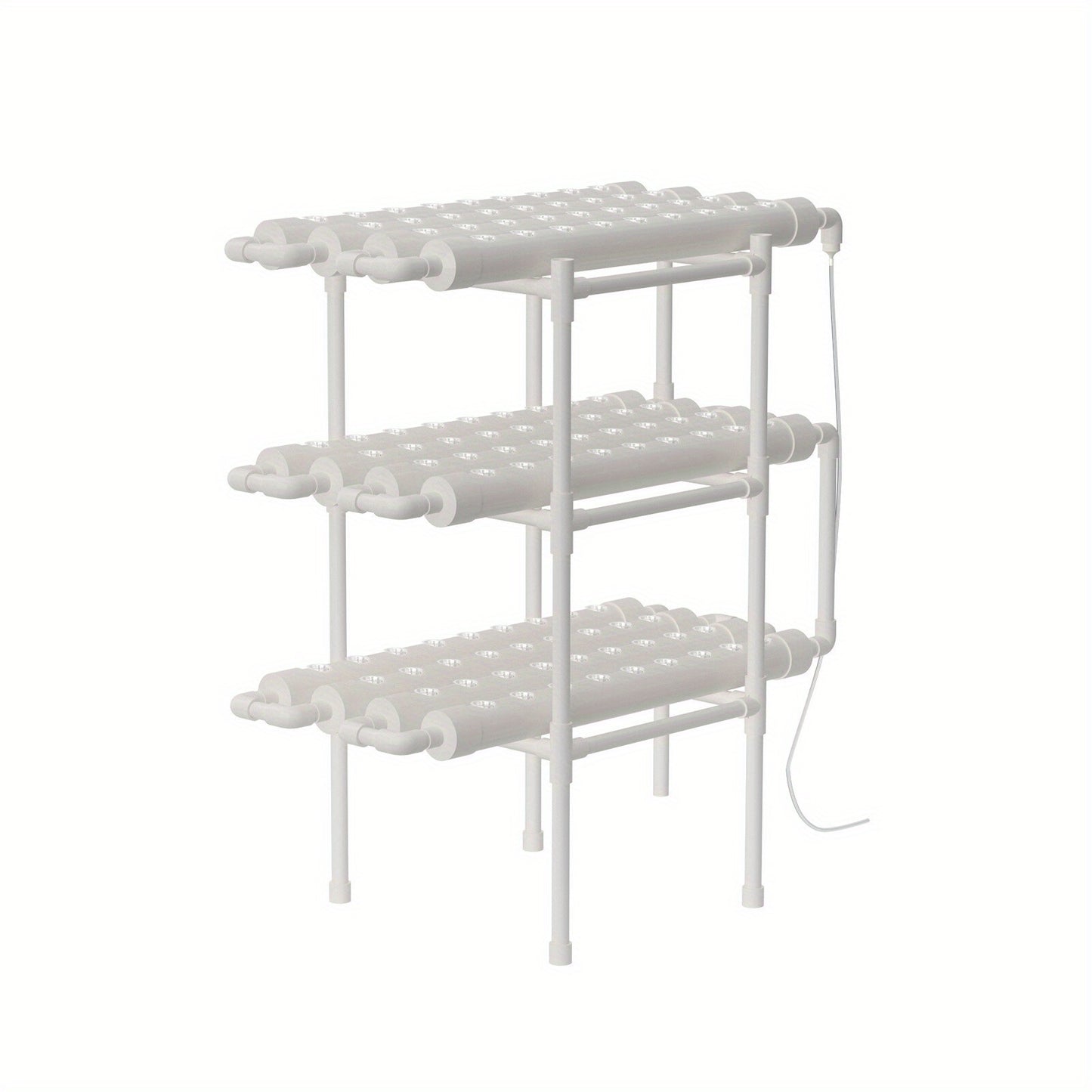 Hydroponicsysteem – Hydrocultuursysteem – Kweekset – Plantenbak – Hydrocultuur Rek – 108 Plantplaatsen – 3 Lagen – Duurzaam Wit PVC – Efficiënt Voedingscircuit