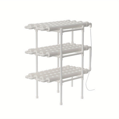 Hydroponicsysteem – Hydrocultuursysteem – Kweekset – Plantenbak – Hydrocultuur Rek – 108 Plantplaatsen – 3 Lagen – Duurzaam Wit PVC – Efficiënt Voedingscircuit