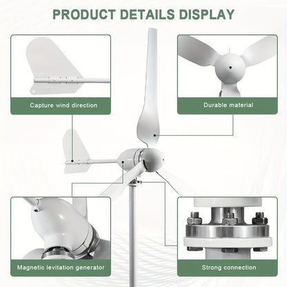 Windturbine – Windmolen – Windturbine Generator – Windenergie – Horizontale As – 1500W Vermogen – MPPT Controller – Laag Geluidsniveau – Duurzame Metalen Behuizing