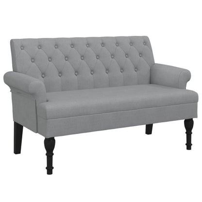 Bankstel – Zitsalon – Zitbank – Sofa – 2-zitsbank – Lichtgrijs – Hardhouten Frame – Stofbekleding – 120x62x75,5 cm – Comfortabele Rugleuning