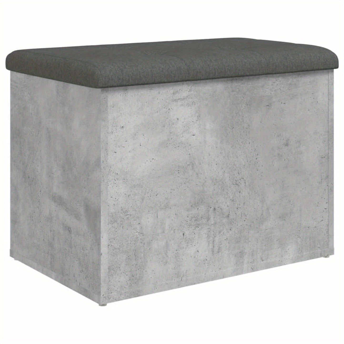Bankje Met Opbergruimte – Zitbank – Opbergbank – Zitkist – Schoenenbank – Beton Grijs – Hout – Compact 62x42x45 cm – Multifunctioneel Voor Hal Slaapkamer Woonkamer