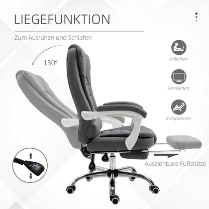 Bureaustoel – Bureaustoelen – Kantoorstoel – Draaistoel – Office Chair – Verstelbare Hoogte 110-118 cm – Uitschuifbare Voetensteun