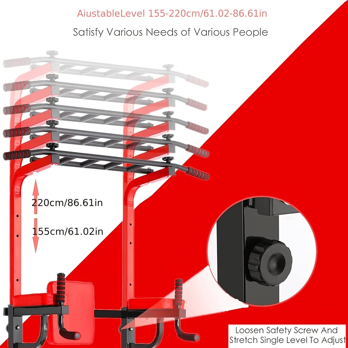 Optrekstang – Pull-up Bar – Rekstok – Chin-up Bar – Krachttrekstang – Verstelbaar 165-210 cm – Max. 200 kg draagkracht
