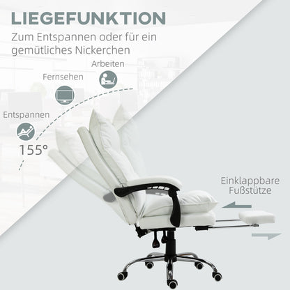 Bureaustoel – Office Chair – Draaistoel – Kantoorstoel – Gaming Stoel – Verstelbare Zithoogte – Ingebouwde Voetensteun – Kunstleer – Zwart