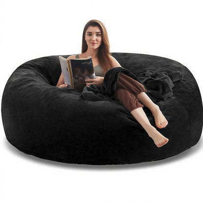 Grote Bean Bag Stoel – Zitzak – Lounge Stoel – Relaxfauteuil – Poef – Bruin – Memory Foam Vulling – Luxe Velvet Stof