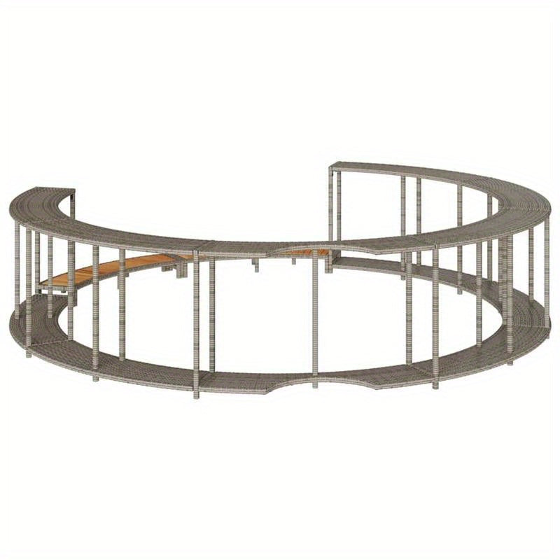 Hot Tub Omkasting – Badkuip Accessoires – Zwembad Trap – Opbergoplossing – Hottub Omranding – Grijs Poly Rattan – Houten Treden – Duurzaam Materiaal – Ruime Opbergruimte