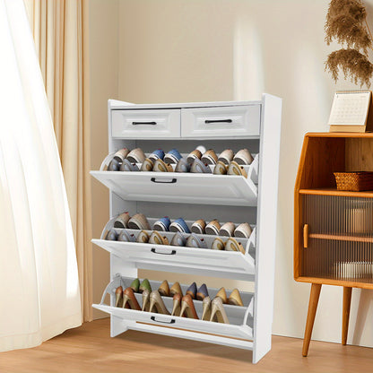 Schoenenkast – Schoenenrek – Schoenopberger – Schoenenkast – Schoenenorganizer – Wit – Ultra-Dunne Slanke Kast – 16-20 Paar Schoenen Capaciteit