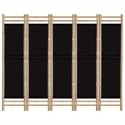 Kamerscherm 5-panelen inklapbaar 200cm bamboe en canvas, Office Partition, Privacy Screen, Minimalist Decor, Stylish Partition, Canvas Panel, Folding Screen, Portable Partition, Apartment Dwellers