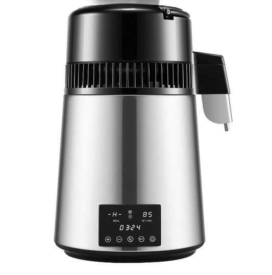 Water Destilleerapparaat - 4 Liter - 1,5L/H distillatiesnelheid - Waterontharder - 304 Roestvrij staal - Overheat Protection - tot 100 Graden - Zilver - QUORE