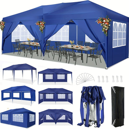 Partytent – Pop-up Tent – Paviljoen – Gazebo – Schaduwdoek – 3x6m – Inclusief 6 Zijwanden – UV Bescherming – Verstelbare Hoogte
