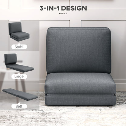 Inklapbare Vloerstoel – Vloerzetel – Zitkussen Stoel – Lounge Stoel – Zitzak – Donkergrijs – Extra Zacht Kussen – Ruime Afmetingen 75x268 cm