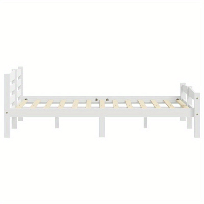 Bed Frame Without Materasso Bianco 200x200cm Wood Massello Pino Removable and durable