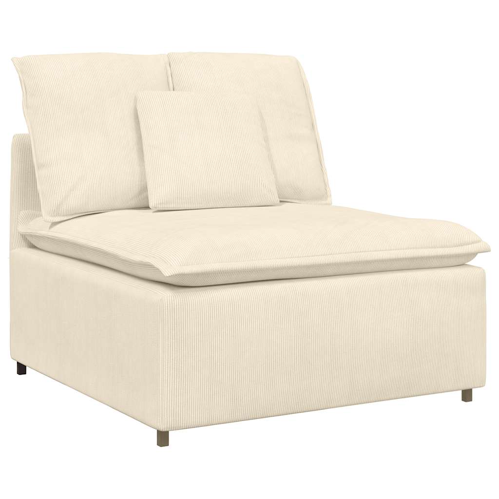 Modulaire Bank – Bankstel – Hoekbank – Zitmeubel – Sofa – Corduroy Bekleding – Stevig Metalen Frame – Creme Centre Module