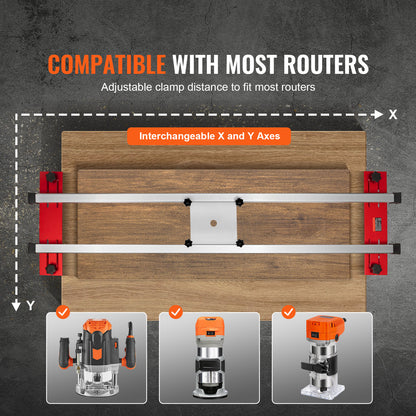 Verstelbare Routergeleider – Routergeleiderrail – Houtbewerkingsgeleider – Platteligger – Houtplatenslijper – 1625 mm Lengte – Aluminium 6061 Railsysteem