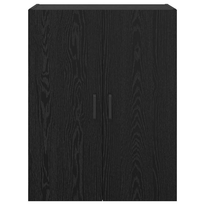 Muurkast – Wandkast – Opbergkast – Hangkast – Kast Zwart Eiken – 2-Delig Set – Duurzaam Hardhout – 69,5x34x90 cm