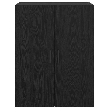 Muurkast – Wandkast – Opbergkast – Hangkast – Kast Zwart Eiken – 2-Delig Set – Duurzaam Hardhout – 69,5x34x90 cm