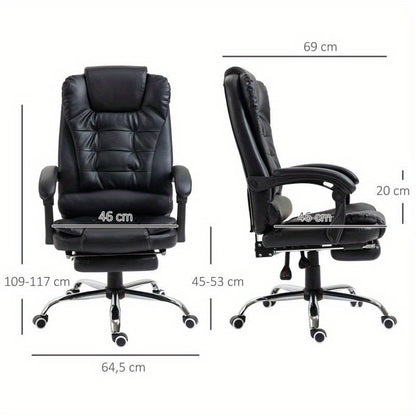 Ergonomische Bureaustoel – Verstelbare Werkstoel – Draaibare Bureaustoel – Kantoorstoel – Thuiswerkstoel – Memory Foam Kussen – Metalen Chroom Frame