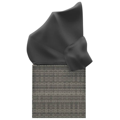 Loungebed – Loungestoel – Zonnebed – Ligbed – Verstelbare Canopy – Poly Rattan – Gepoedercoat Stalen Frame