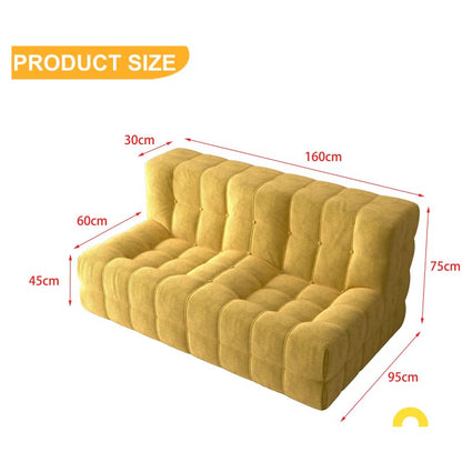 Zitzak – Beanbag – Loungestoel – Poef – Floor Sofa – Gele Flanellen Bekleding – Antislip Onderkant – Comfortabel & Makkelijk Schoon Te Maken