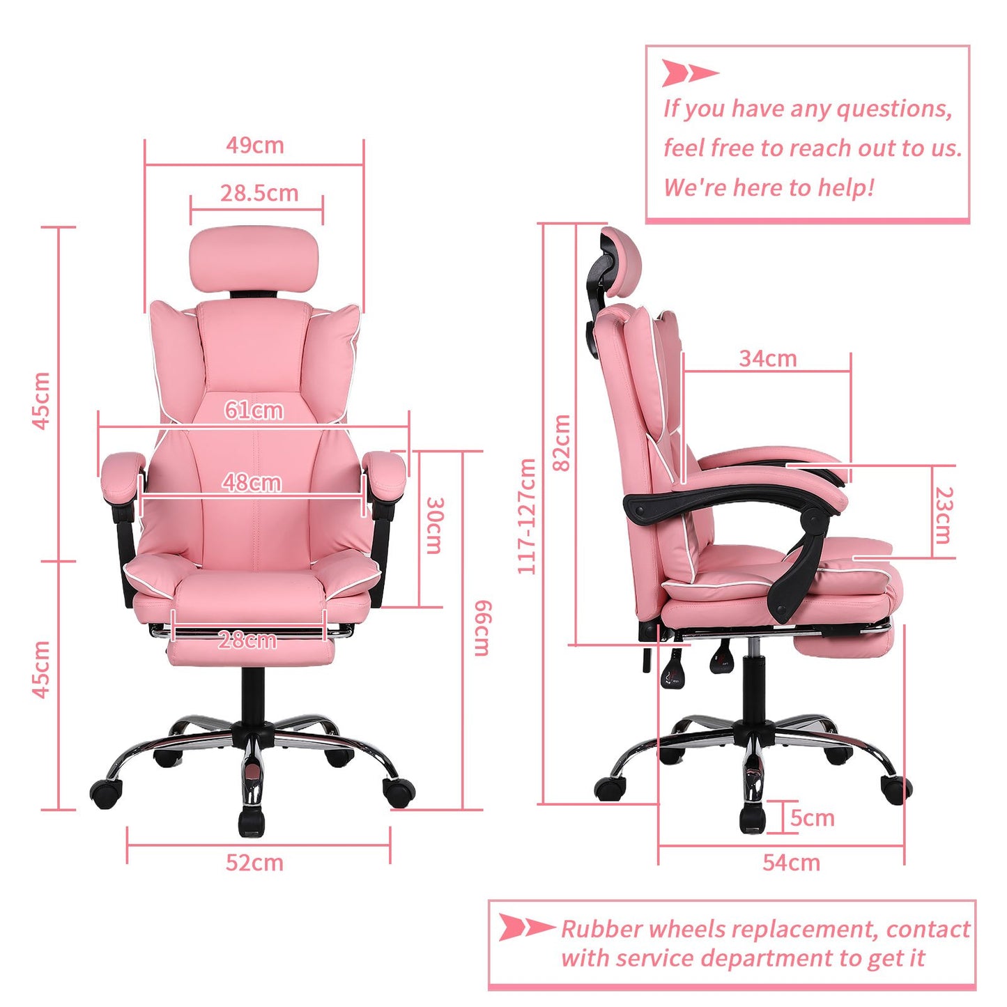 Gamingstoel – Gamestoel – Gaming Chair – Game Stoel – Bureaustoel – Ergonomisch – Verstelbare Hoogte – PU Leer – Zachte Schuimvulling – Stevige Rugsteun – Paars-Wit – 5-Wielbasis – Geschikt Voor Volwassenen En Tieners