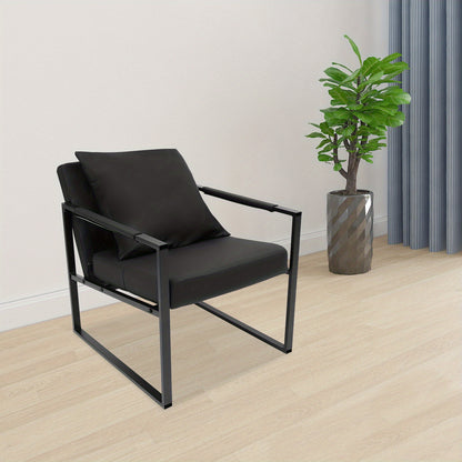 TOOL1SHOOO Modern 58.93x65.02x80.01 cm Armchair - Sponge-Filled Ergonomic Design, Sturdy Iron Frame, Easy Assembly Indoor/Outdoor Lounge Chair for Living Room, Office, Bedroom, Guest Room & Dining Room, Indoor Outdoor Chair,