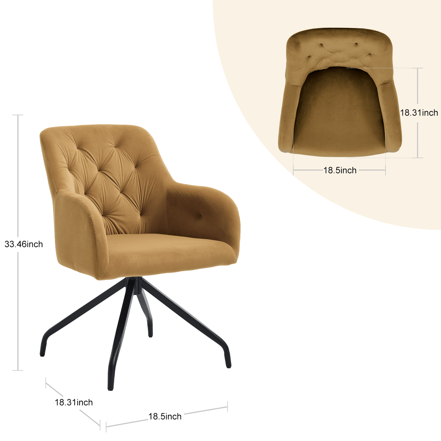 Eetkamerstoel – Stoel – Kuipstoel – Draaistoel – Designstoel – 360° Draaibaar – Dik Gevoerd Zitvlak