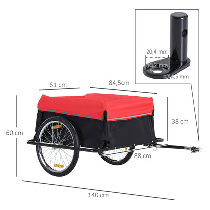 Fietskar – Fietsaanhanger – Transportkar – Bagagekar – Vouwbare Aanhangwagen – Stevig IJzeren Frame – 140x88x60 cm Laadruimte – Max 40 kg Draaglast