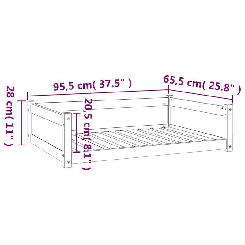 Hondenmand – Hondenbed – Dierenmand – Hondenkussen – Kennel – Medium – Massief Grenenhout – Afneembaar Kussen