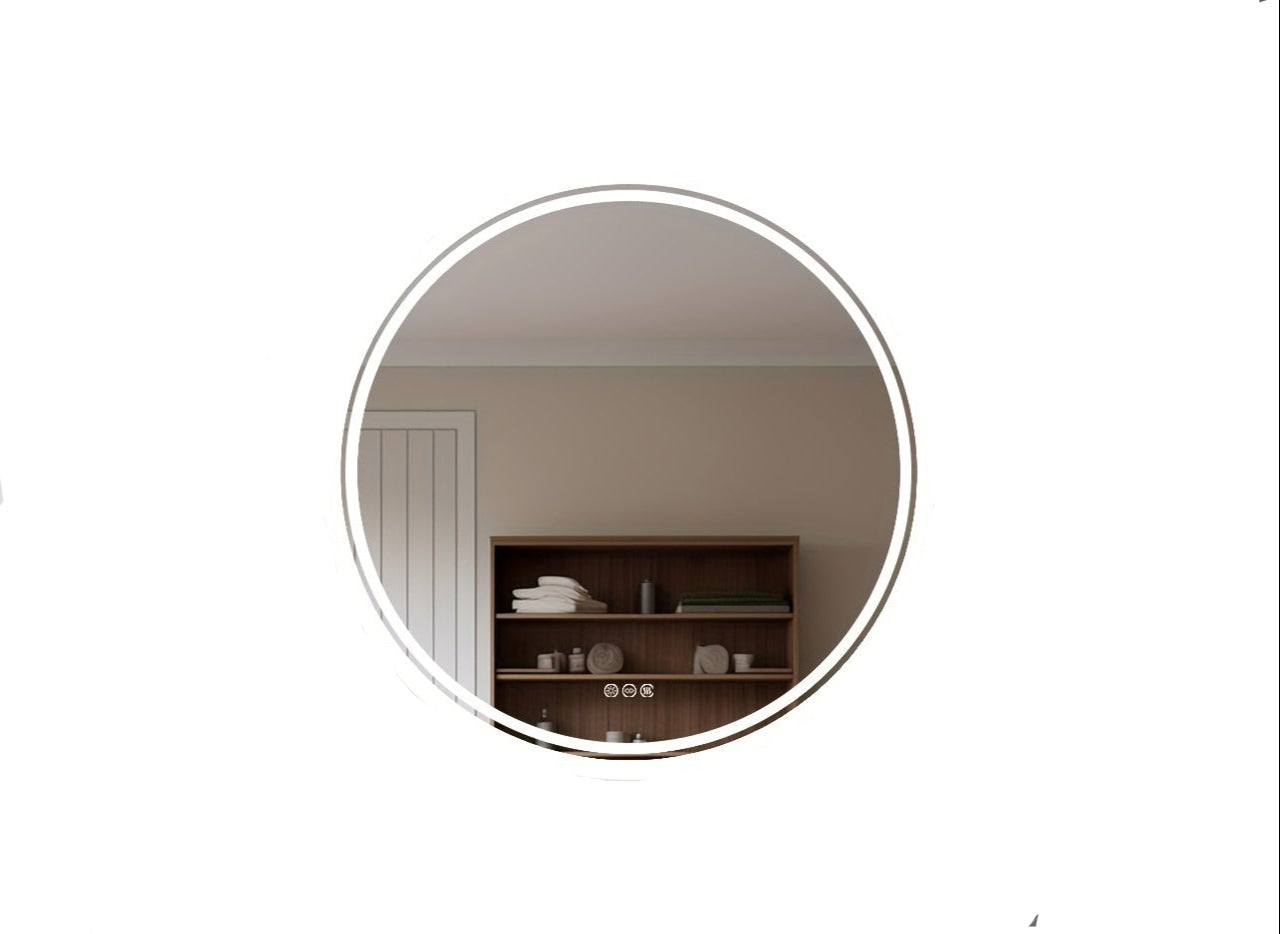 Badkamerspiegel LED – Wandspiegel – Dimbare Spiegel – Ronde Verlichte Spiegel – Anti-Condens Spiegel – 80 cm – 3 Kleurstanden – Geheugenfunctie