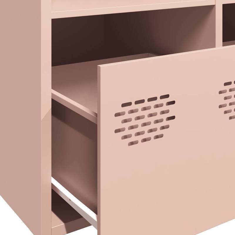Sideboard – Dressoirkast – Opbergkast – Buffetkast – Side Table – Roze – Koudgewalst Staal – Compact Formaat 101,5x39x73,5 cm