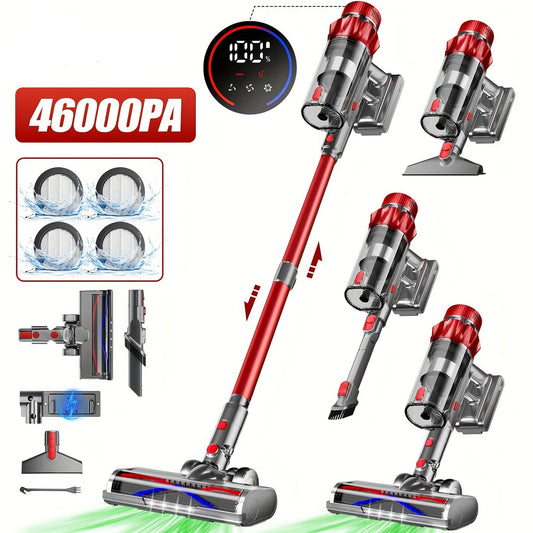 Stofzuiger – Steelstofzuiger – Zakloze Stofzuiger – Draadloze Stofzuiger – Handstofzuiger – 46000Pa Zuigkracht – 50 Min Batterijduur