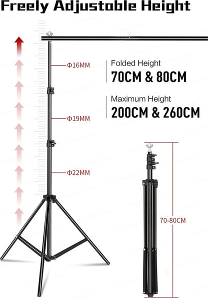 Photo Studio Softbox Lighting Kit with Background Frame - Backdrop System - Studio Photography - Includes 3 Backdrops, Tripod, Reflector Board and 4 Umbrellas - Complete Set