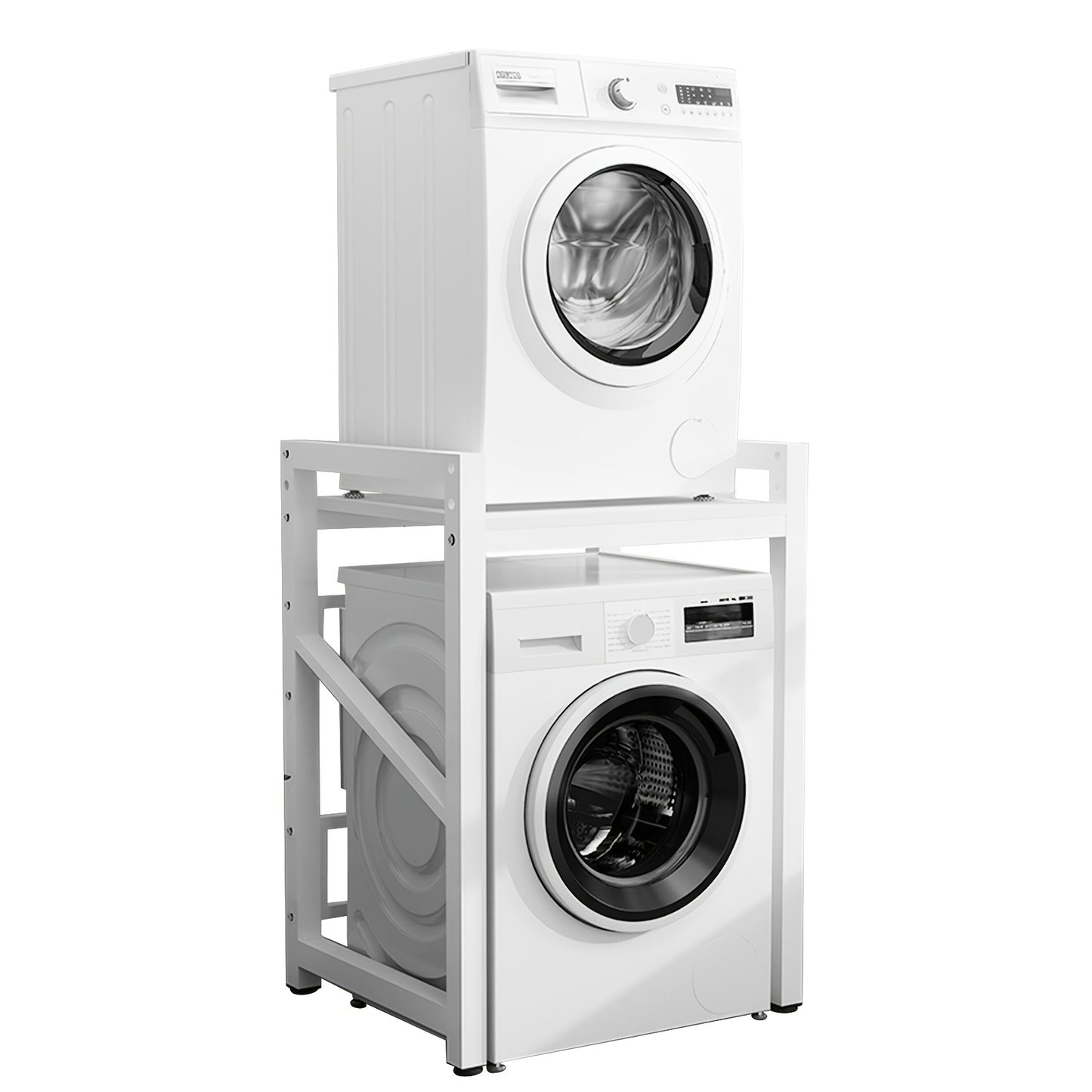 Wasmachine Standaard – Drogerstandaard – Stapelrek – Wasmachine Verhoger – Wasdroger Steun – Verstelbare Hoogte – 350 kg Draagkracht – Ruimtebesparend Opbergrek