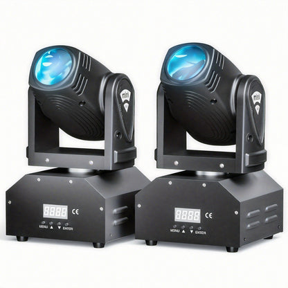 LED Moving Head Spot – Moving Head Spotlights – DJ Verlichting – Discolamp – Feestverlichting – 2-Pack 100W RGBW Met Gobo Beam – DMX & Voice-Activated – Duurzaam Aluminium Met Ventilatie