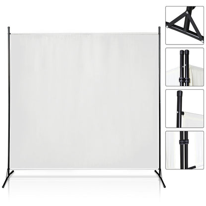 Kamerscherm – Scheidingswand – Roomdivider – Paravent – Privacy Scherm – Opvouwbaar – Lichtgewicht – 180x180 cm – Metaal & Polyester – Beige