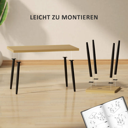 Koffietafelset – Salontafel – Bijzettafel – Woonkamertafel – Sofa Tafel – 2-delig – Metalen Frame & Natuurlijk Houten Blad