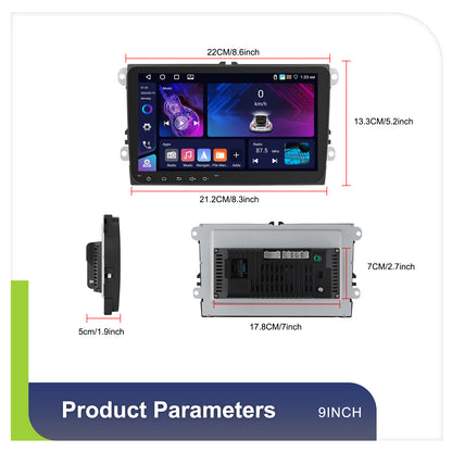 Autoradio – Car Radio – Auto Stereo – Multimedia Speler – Navigatiesysteem – 9 Inch HD Touchscreen – 4G + 64GB Met AHD Achteruitrijcamera
