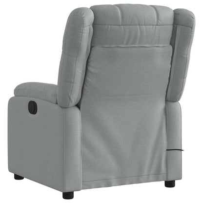 Relaxfauteuil – Relaxstoel – Fauteuil – Zetel – Loungestoel – Lichtgrijs – Handmatig Verstelbaar Tot 135° – Ademend Stofmateriaal