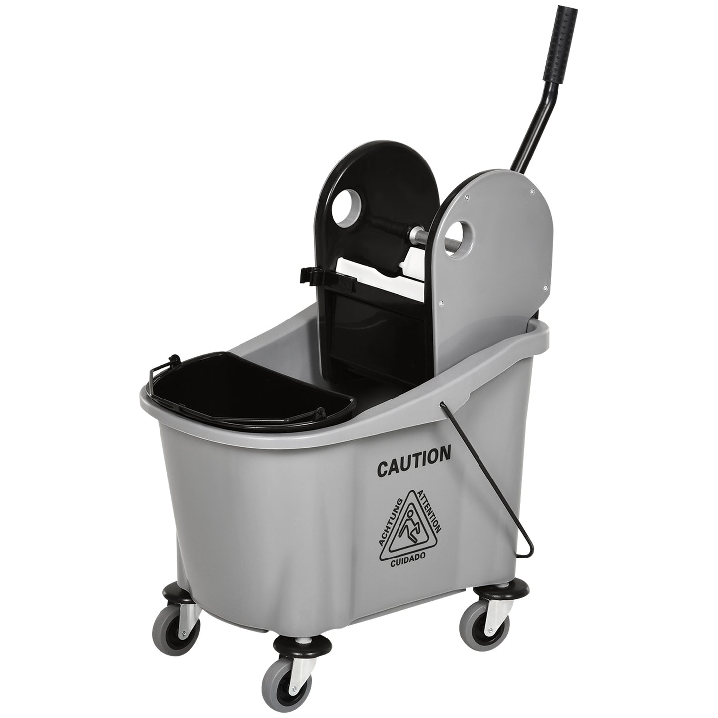 Mopwagen – Mopemmer – Dweilwagen – Vloerwisser – Dweilsysteem – 36 Liter Inhoud – Waterseparator Met 4 Wielen