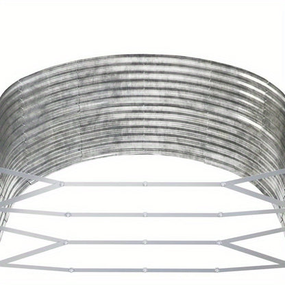 Plantenbak – Bloembak – Plantenbak Buiten – Kuip Voor Planten – Bloempot Buiten – Gepoedercoat Staal Zilverkleurig – Extra Groot 447x140x68cm – Weerbestendig En Modern Design