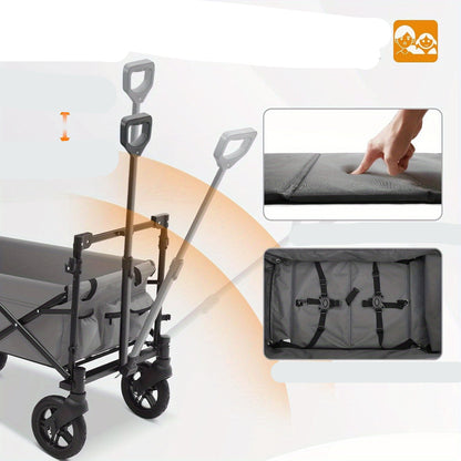 Bolderwagen – Kinderwagen – Vouwkar – Wagon – Bolderkar – Stevig Stalen Frame – UPF50+ Zonwering